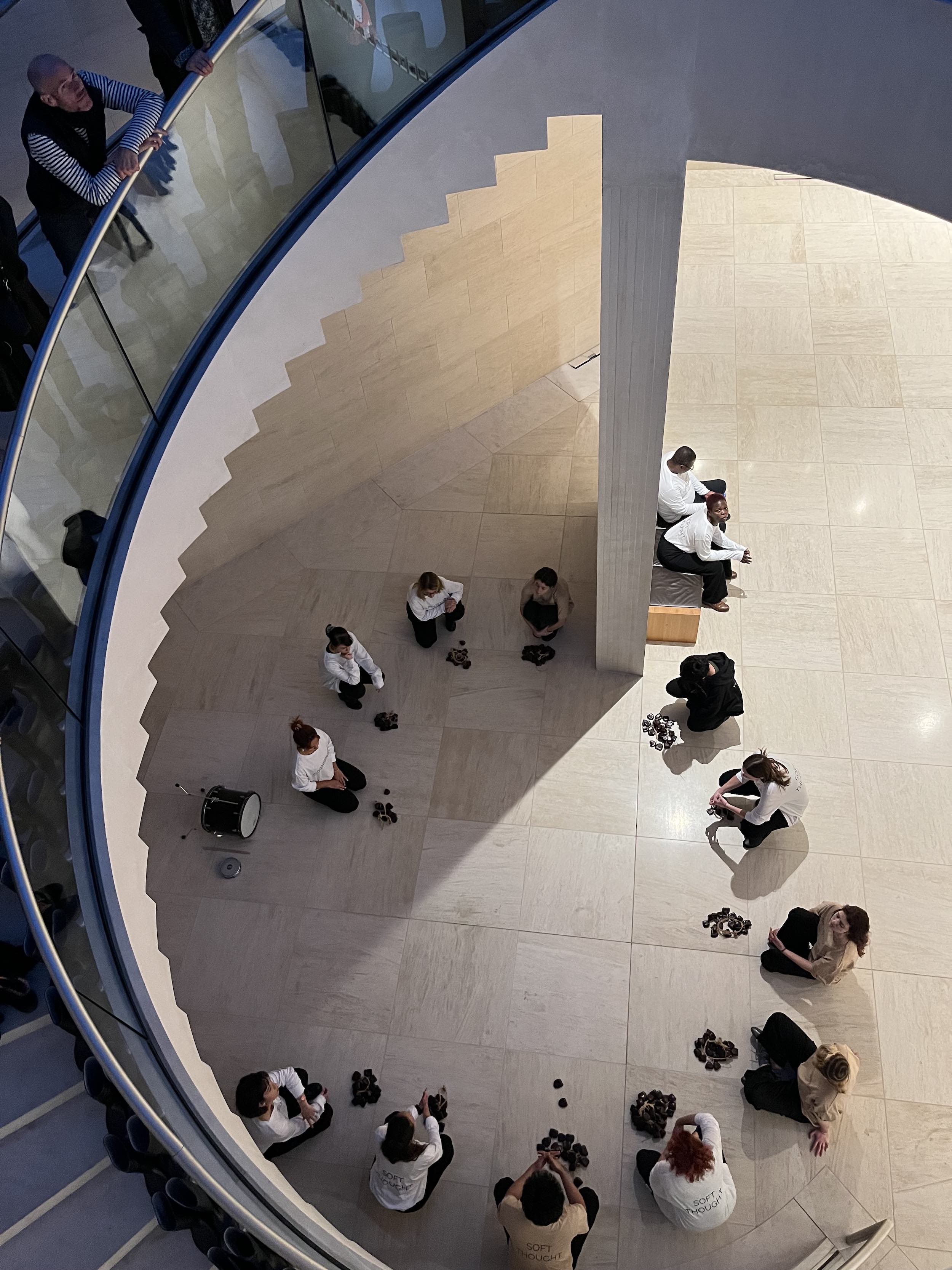 Performance documentation of dispersion of subjectivity by LABOUR (Farahnaz Hatam & Colin Hacklander) at Musée d’Art Moderne Grand-Duc Jean, Luxembourg 3