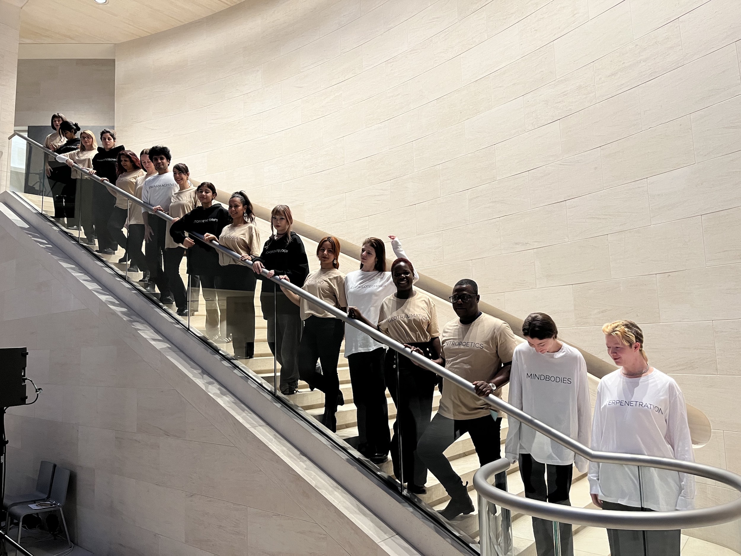 Performance documentation of dispersion of subjectivity by LABOUR (Farahnaz Hatam & Colin Hacklander) at Musée d’Art Moderne Grand-Duc Jean, Luxembourg 9