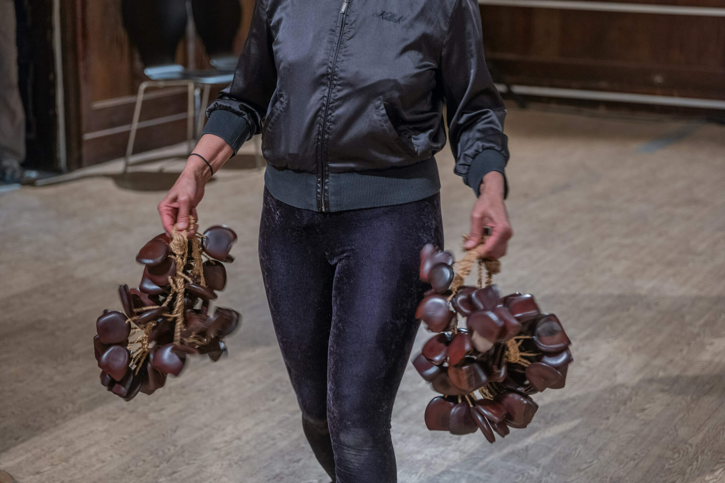 Colin Hacklander of LABOUR playing drums during the sonic activation of the Design Akademie Saaleck 4